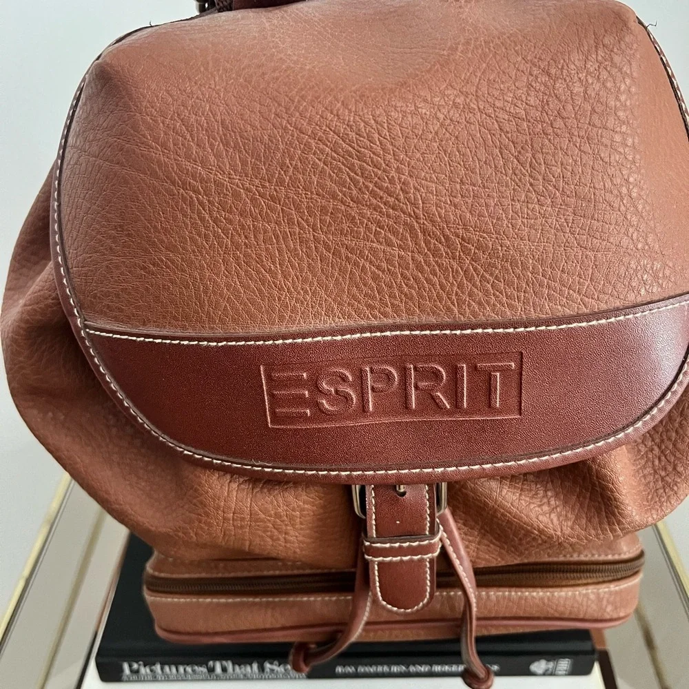 Esprit Brown Leather Backpack
